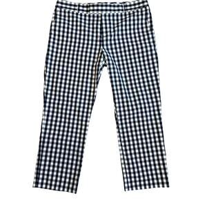 RARE Banana Republic x Mad Men Navy gingham midrise ankle pant Derby Day size 10